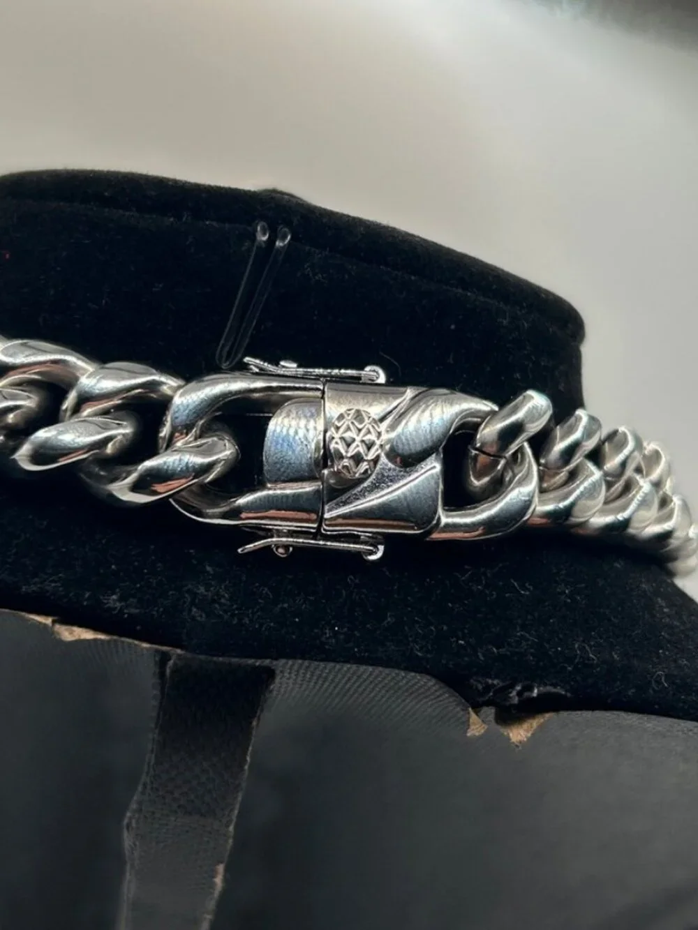 Mens Real Silver Cuban Chain 14mm 24 Inch Stainless Steel Plated Durable Solid